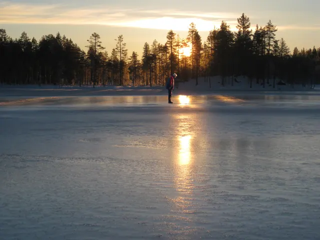 Sonnenuntergang über der Winterlandschaft
